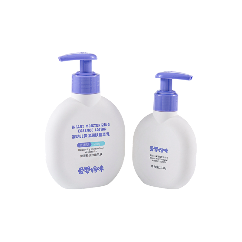 Prosta i piękna okrągła butelka PE z fioletową zakrętką